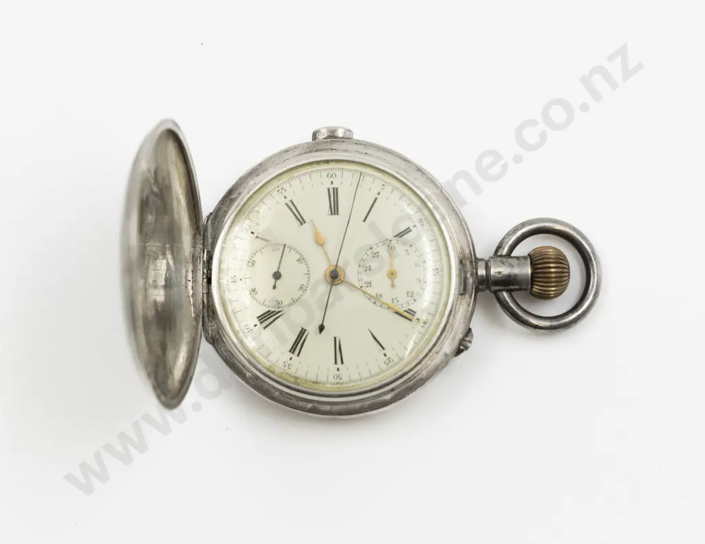 .935 Hunter Cased Lever Wind Chronograph Pocket Watch Image 1++