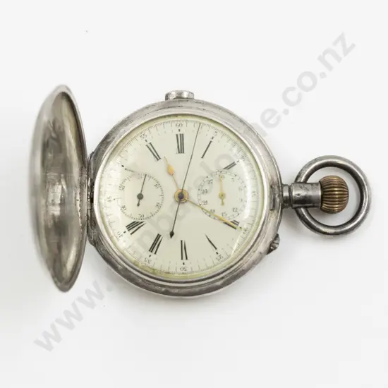 .935 Hunter Cased Lever Wind Chronograph Pocket Watch
