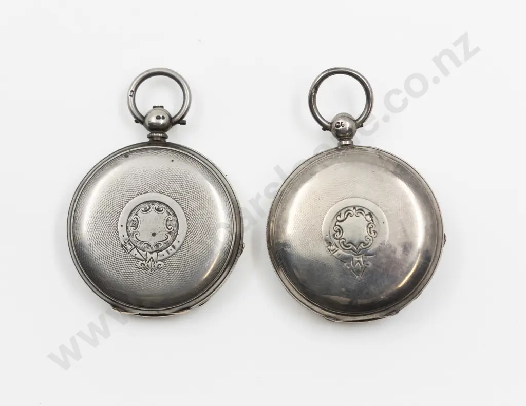 Two S/S Hunter Cased Key Wind Pocket Watches Image 1++