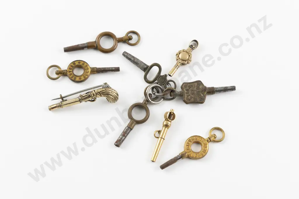 Collection of Nine Pocket Watch Keys Image 1++