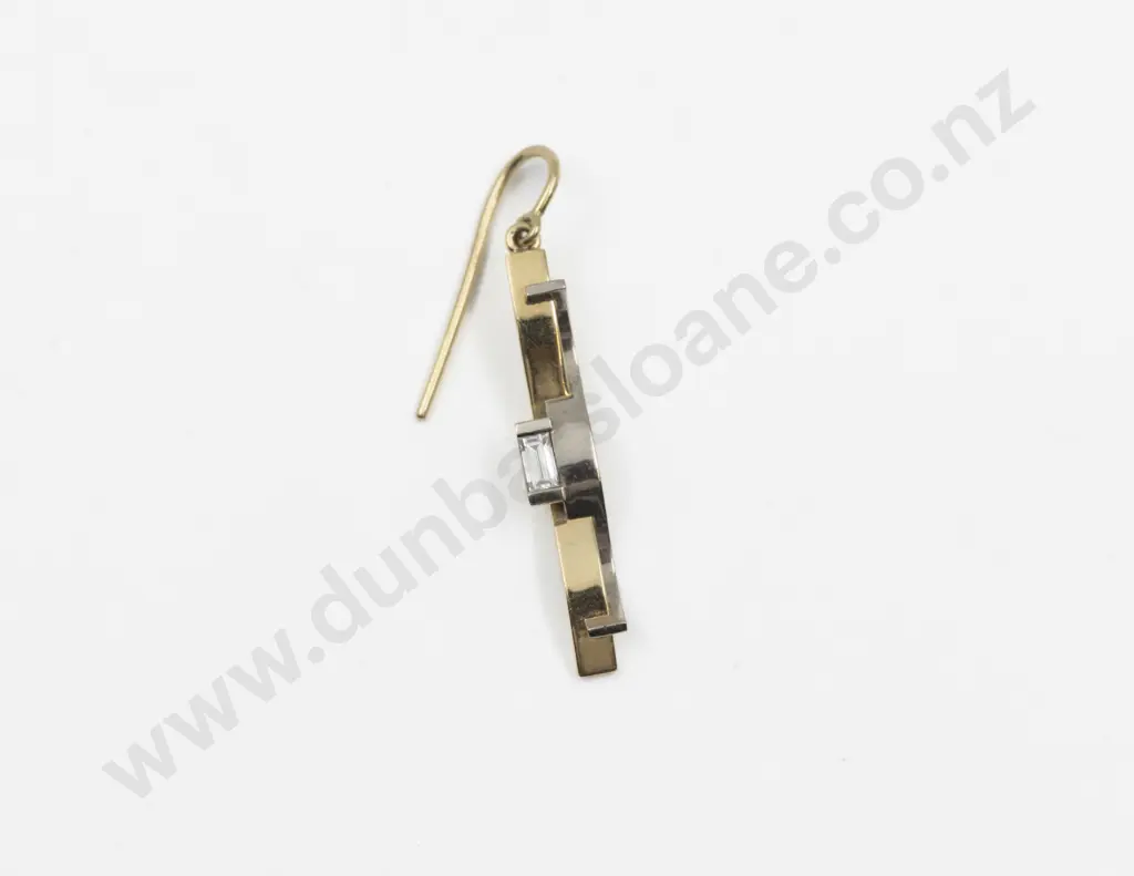 18ct Yellow and White Gold Single Odd Earring Image 1++