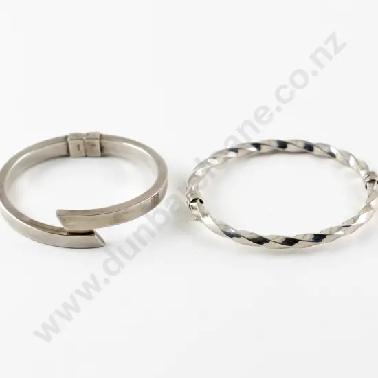 Two .925 Silver Fancy Bangles