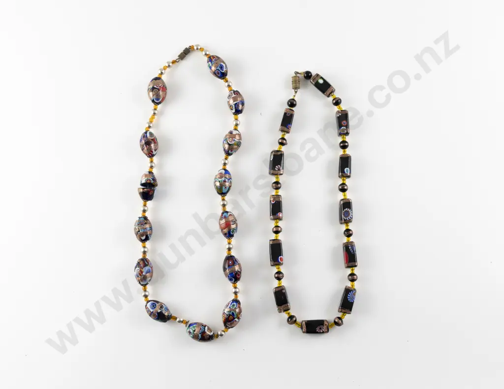Two Vintage Venetian Bead Necklaces Image 1++