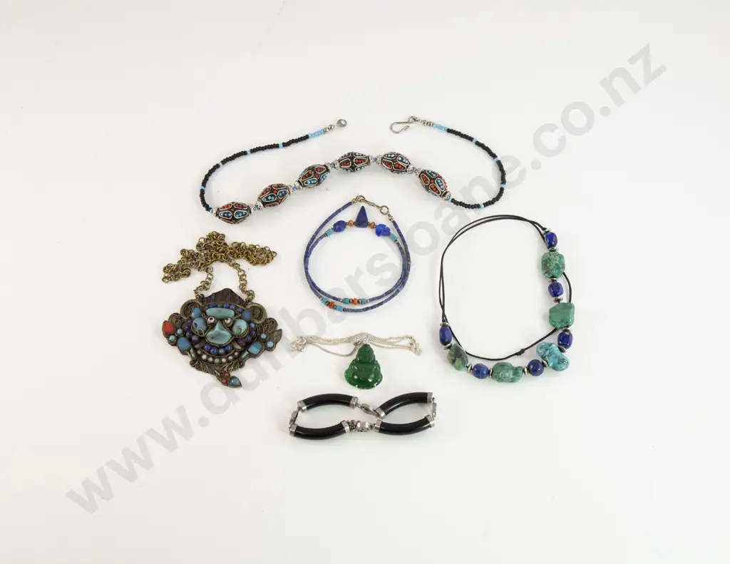 Four Asian Ethnic Design Necklaces with Buddha Pendant and Bracelet Image 1++