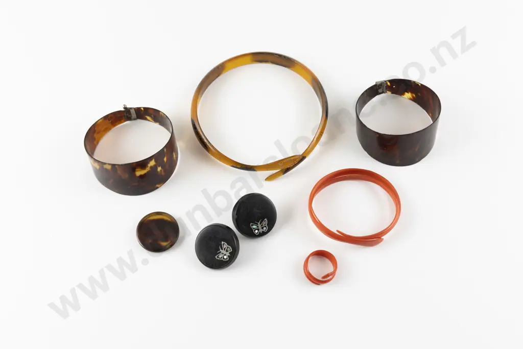 Edwardian Tortoise Shell Plastic Snake Slave Bangle Image 1++