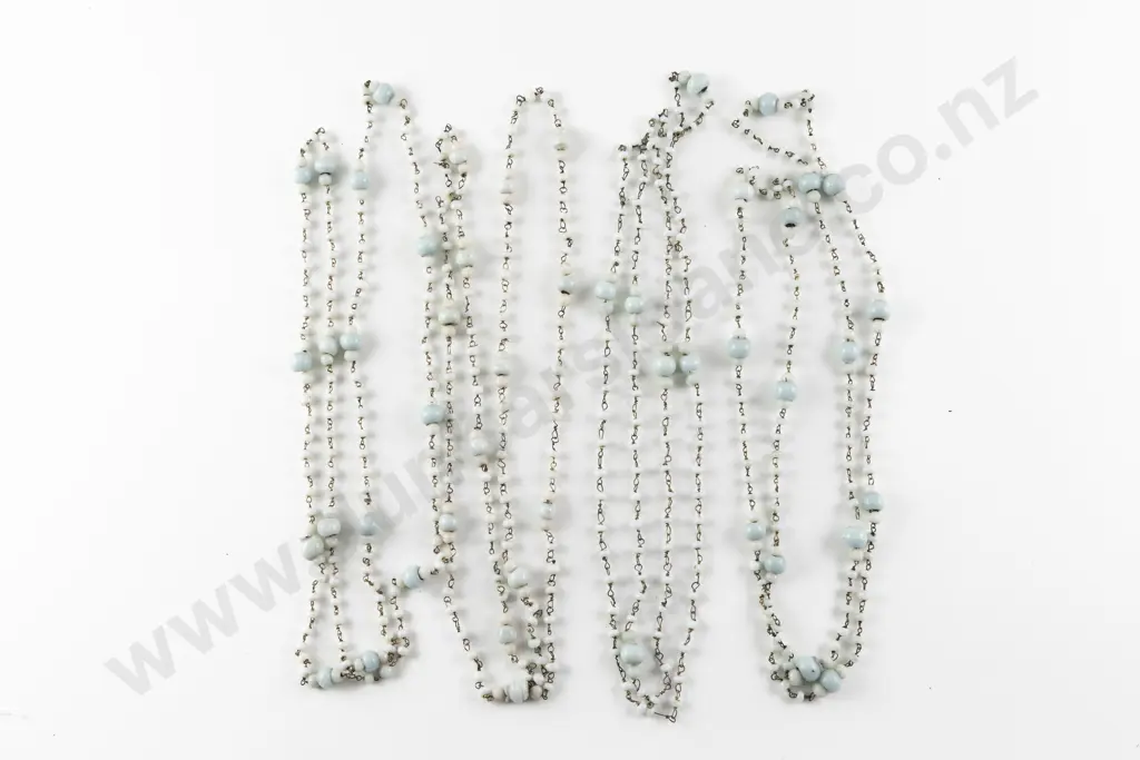 Four Vintage Glass Mardi Gras Bead Necklaces Image 1++