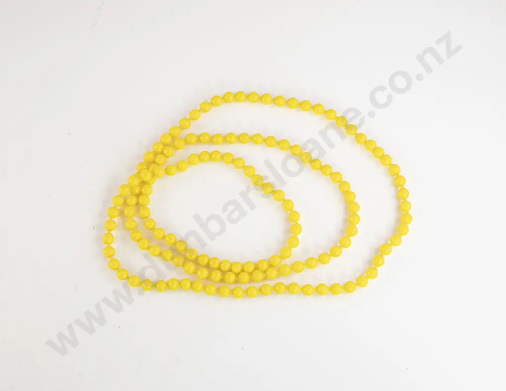 Mid 20th Century Single Strand Yellow Poppit Bead Necklace Image 1++