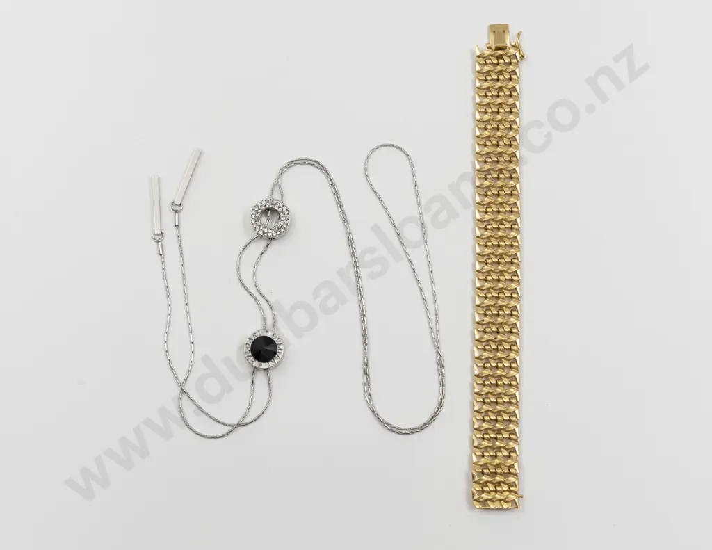 Vintage Grosse Germany Bracelet and Faux Bvlgari Tassel Pendant Necklace Image 1++