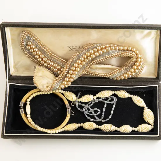 Carved Ivory Bead Necklace
