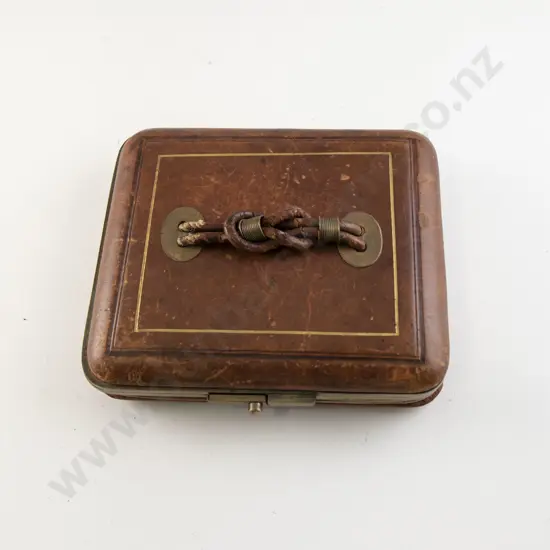 Vict Leather and Brass Bound Concertina Prayer Book Case