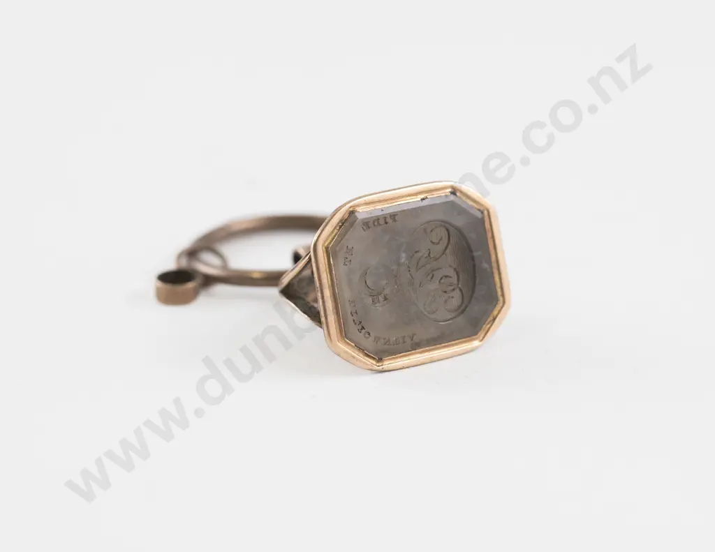 Early C19th Gold Plate and Quartz Intaglio Seal Fob Image 1++