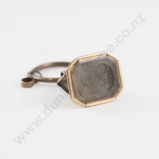 Early C19th Gold Plate and Quartz Intaglio Seal Fob