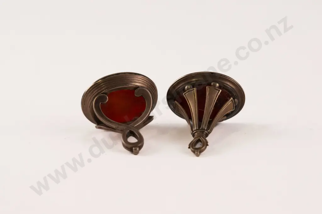 Two Early C19th Gold Plate and Carnelian Intaglio Seal Fobs Image 1++