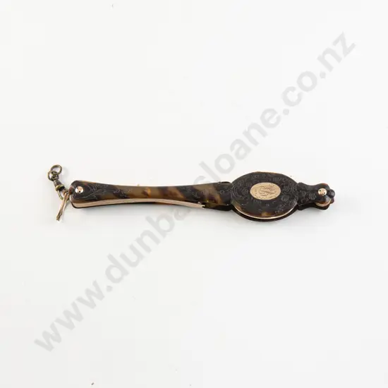 Late Vict Tortoise Shell and 9ct Gold Mounted Lorgnettes