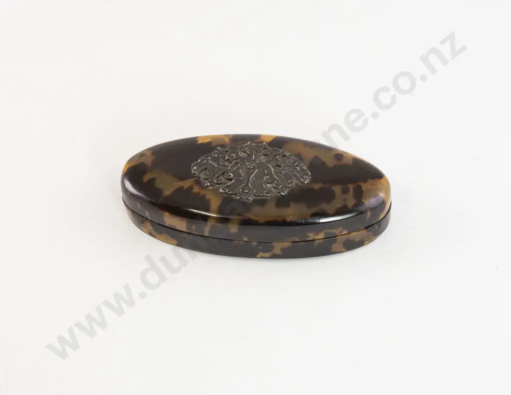 Edwardian Tortoise Shell Lozenge Shape Trinket Box Image 1++