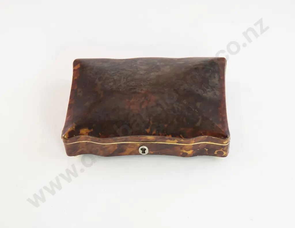 Victorian Tortoise Shell Shaped Rectangular Jewel Box Image 1++