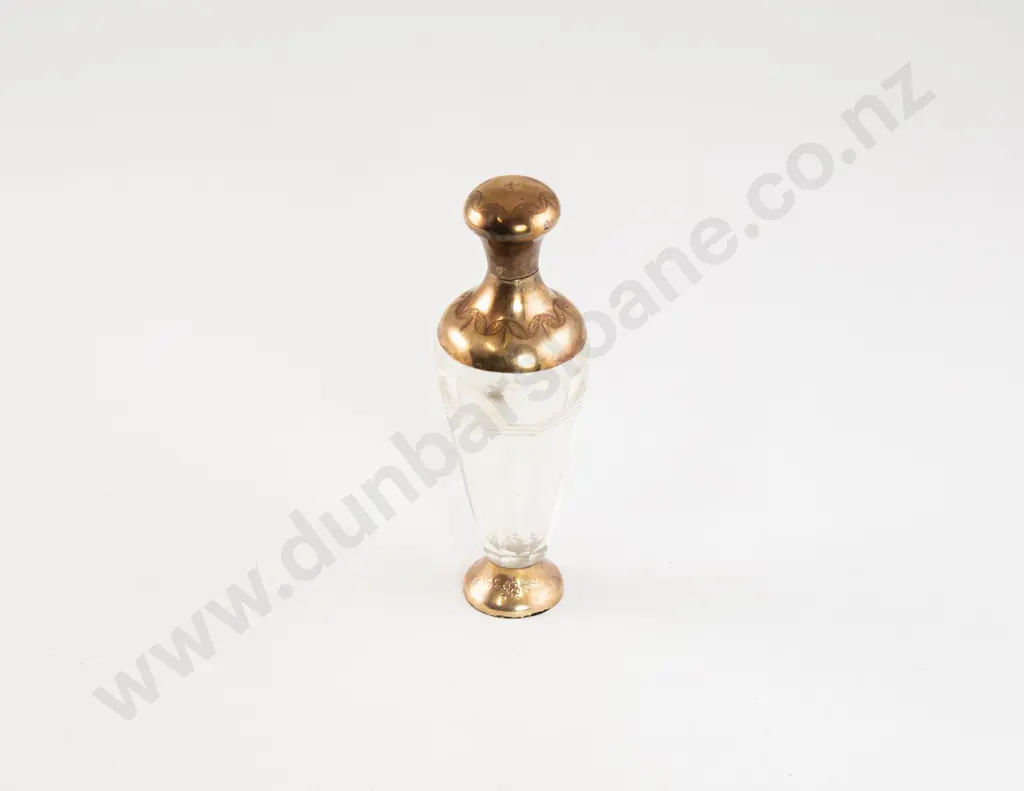 Dutch 14ct Gold Mounted Glass Scent Bottle Image 1++