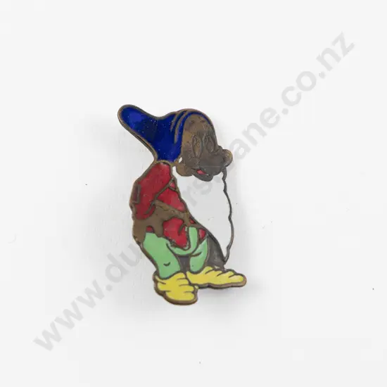 Early Disney Enamelled Metal Brooch of Bashful