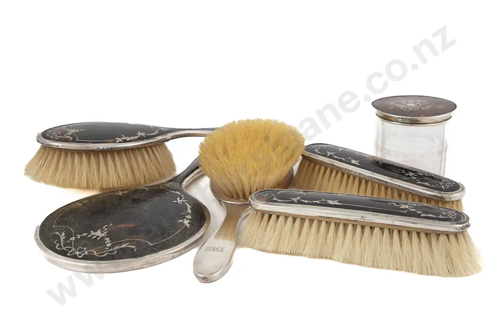 Geo V S/S & Tortoiseshell 6pce Dressing Table Set Image 1++