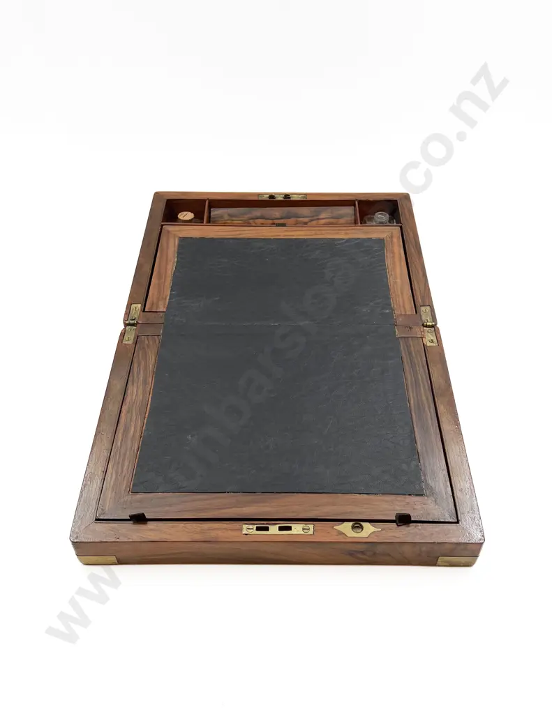 Victorian Figured Walnut & Brass Bound Writing Slope Image 1++