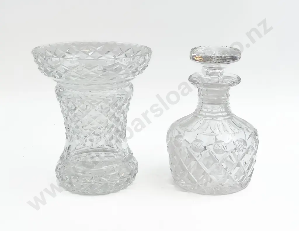 Crystal Decanter and Vase Image 1++