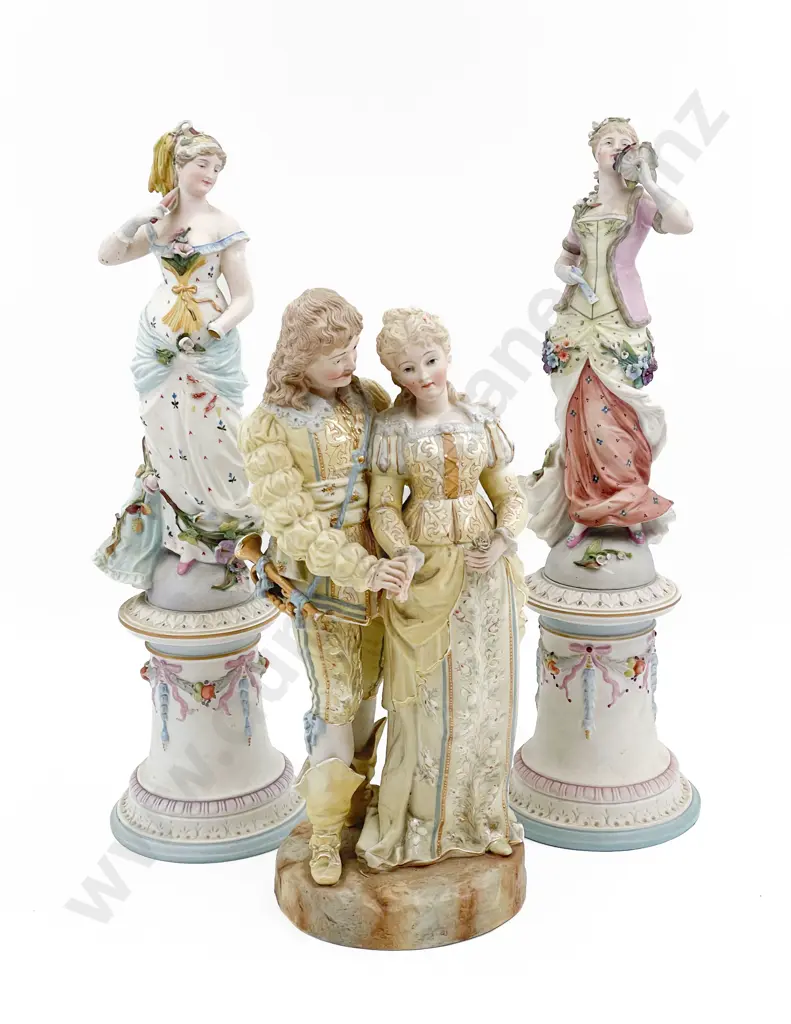 Three Assorted Fancy China Figures Image 1++
