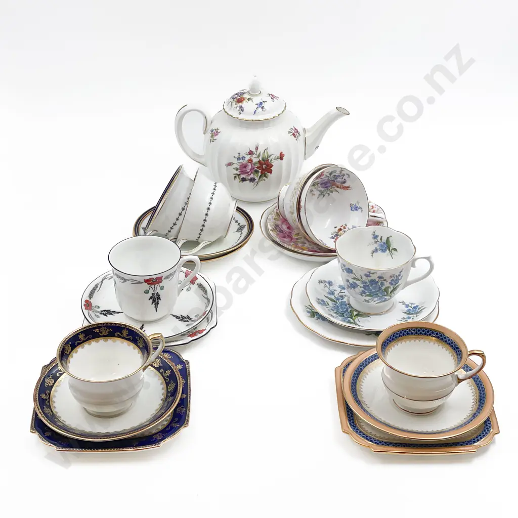 Quantity of Assorted Fancy China Trios etc Together with Royal Worcester Teapot Image 1++