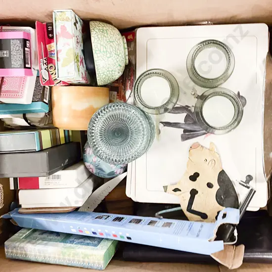 Two Boxes of Assorted Kitchen Storage and Decorative Homewares