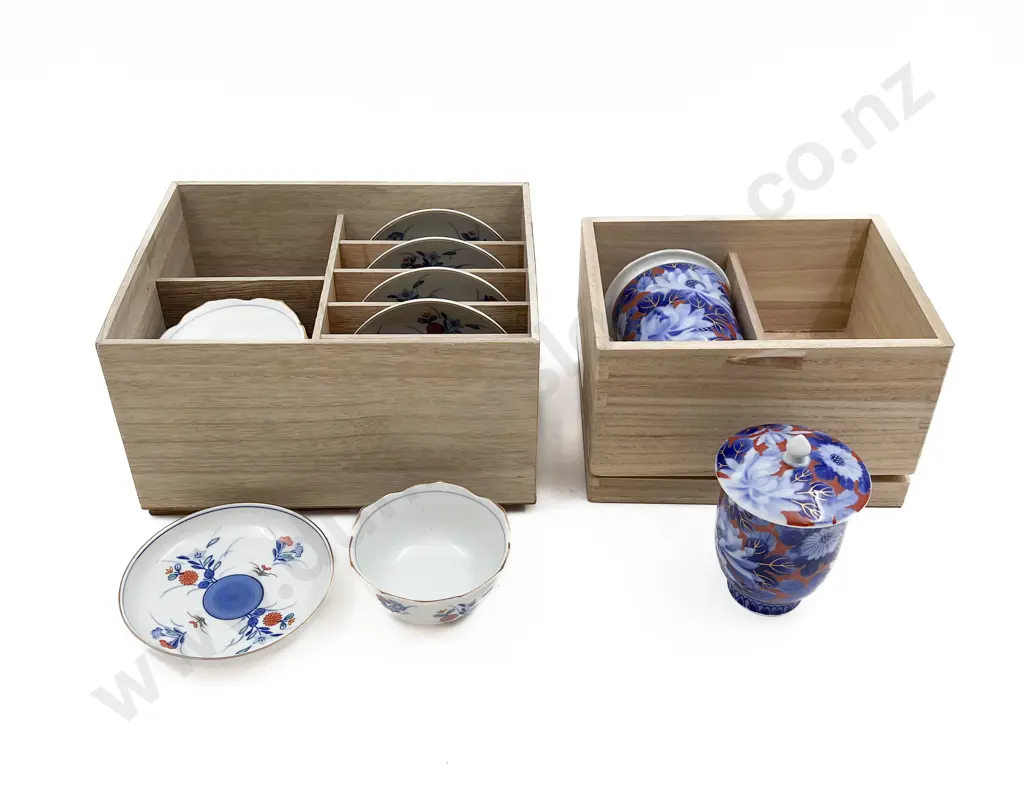 Boxed Blue and White Tea Set with Assorted Boxed China Image 1++