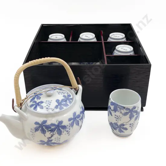 Boxed Blue and White Tea Set with Assorted Boxed China