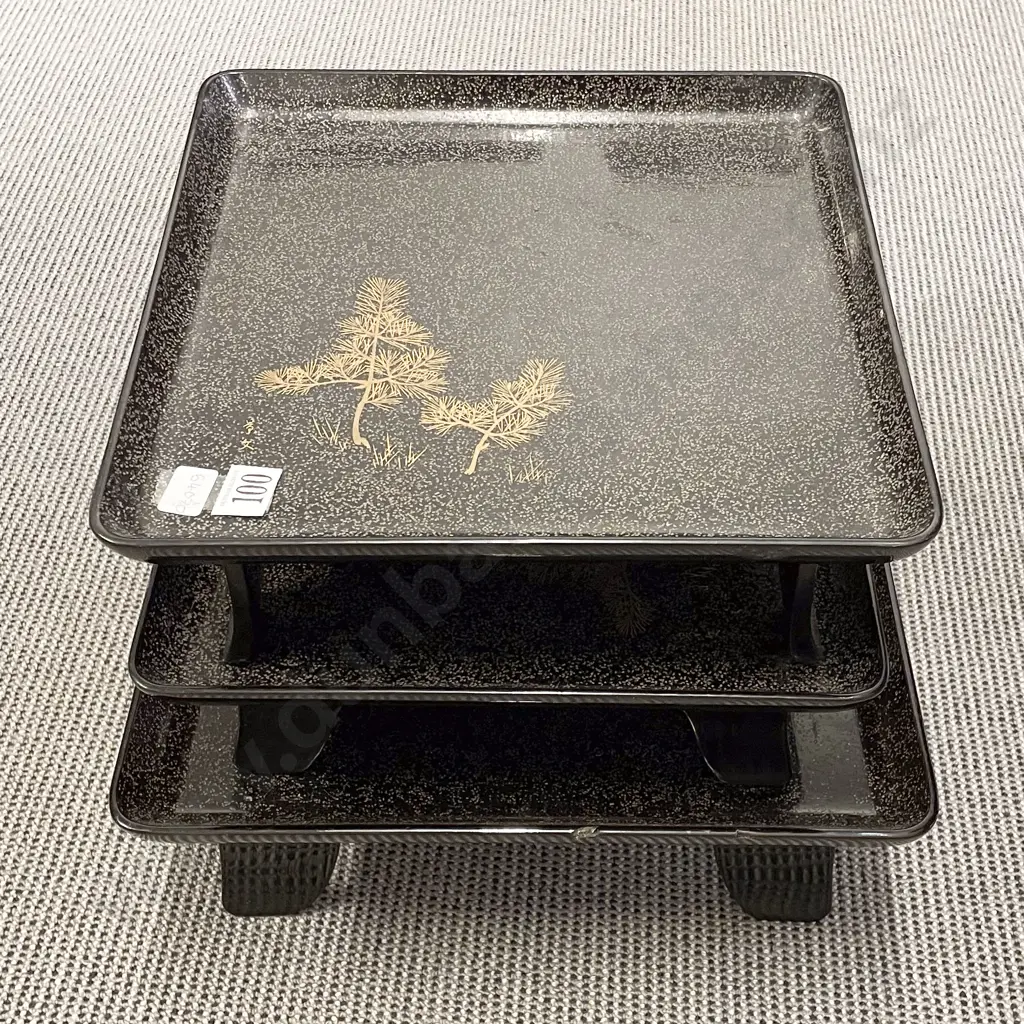 Three Assorted Lacquered Trays Image 1++