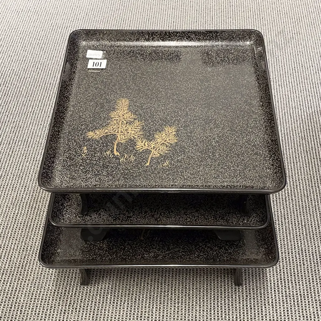 Three Assorted Lacquered Trays Image 1++