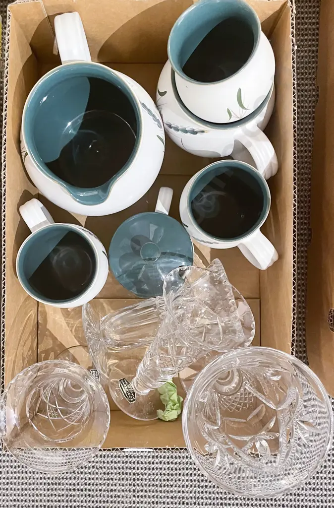 Quantity of Assorted Crystal Vases and Assorted Denby Image 1++