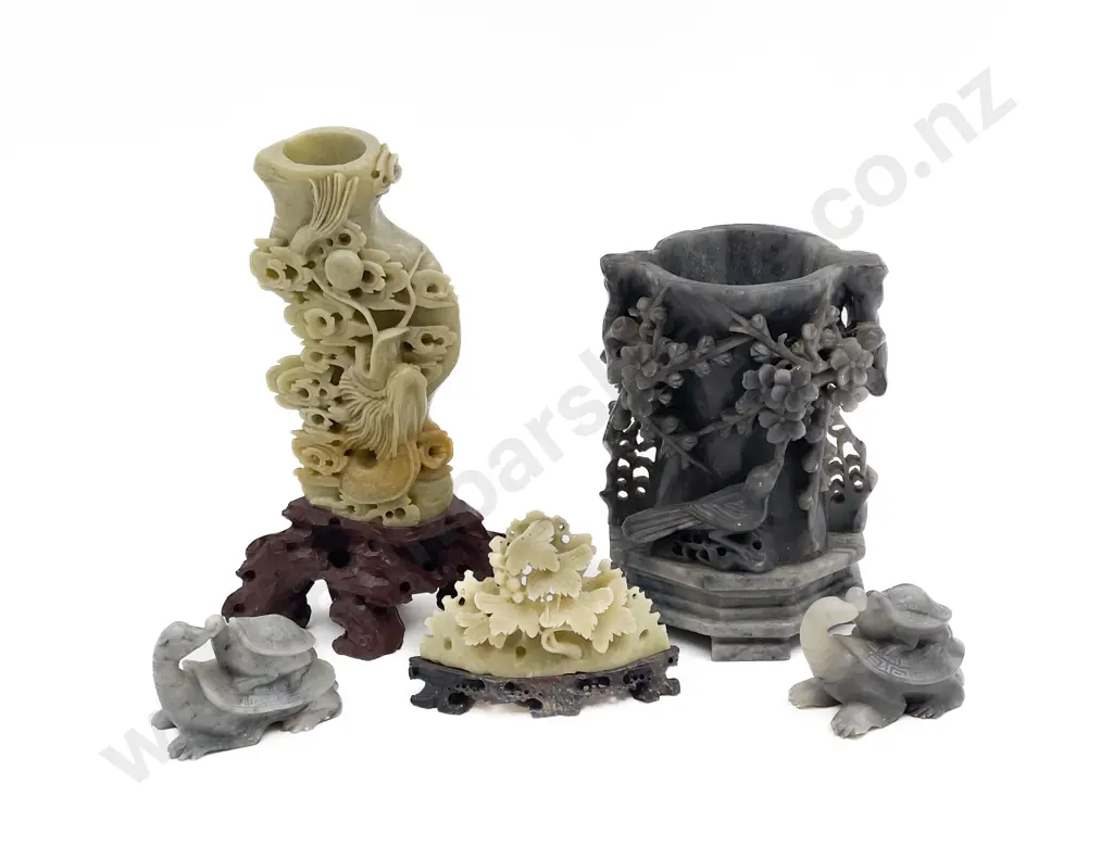 Five Assorted Soapstone Ornaments Image 1++