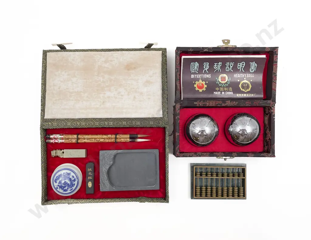 Chinese Calligraphy Set Together with Mediation Balls etc Image 1++