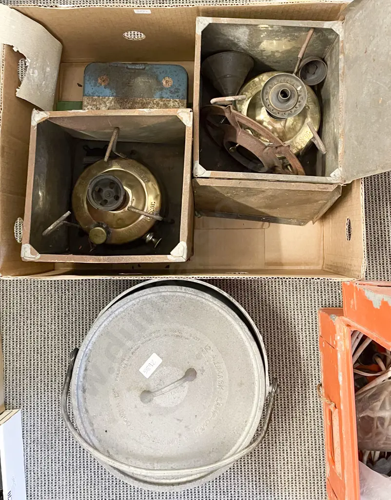 Pair of Vintage Gas Cookers Together with Large Pot etc Image 1++