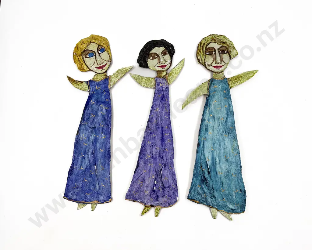 Three Morgaine Wakelin Mixed Media Wall Hangings Image 1++
