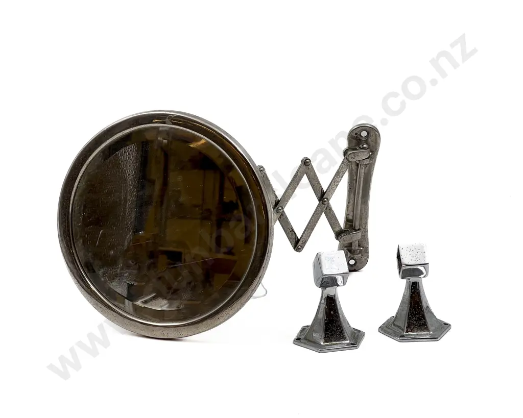 Vintage Extendable Bathroom Mirror with Pair of Hand Towel Rail Brackets Image 1++