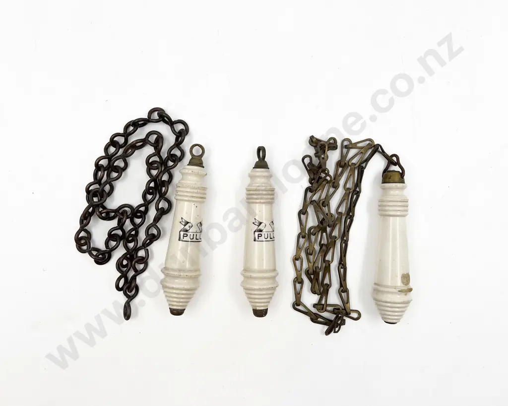 Three Vintage Ceramic Pullies Image 1++
