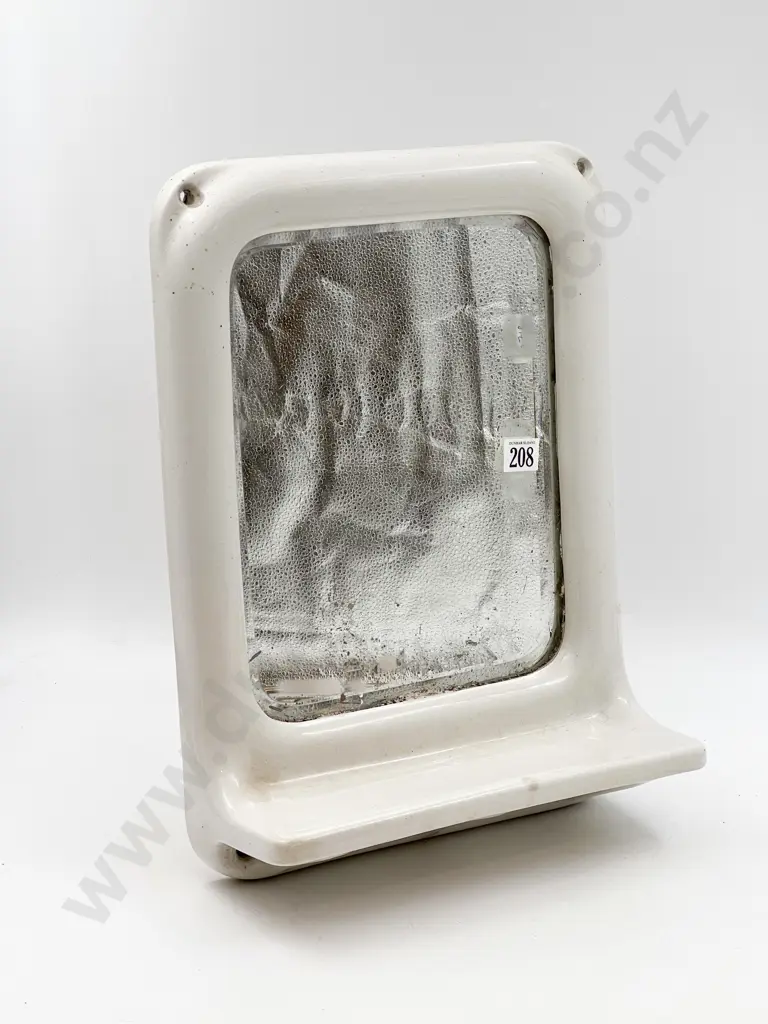 Vintage Shelfed Ceramic Bathroom Mirror Image 1++
