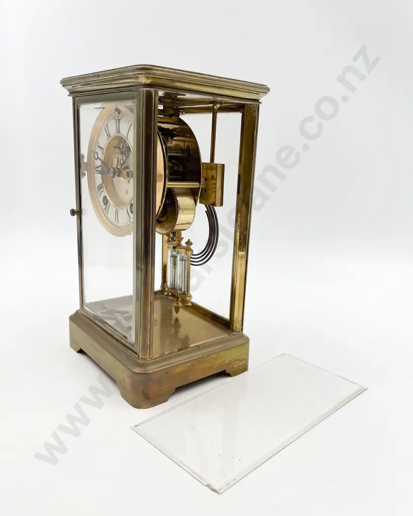 American and Ansonia Glass Cased Clock Image 1++