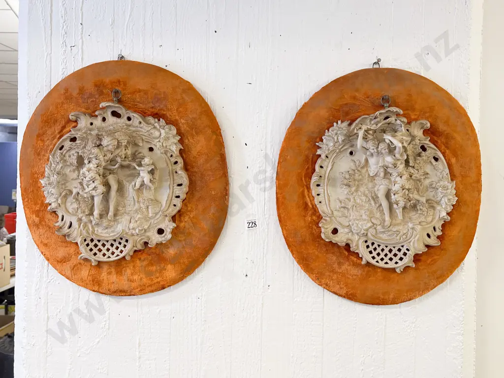 Two German Ceramic Figural Wall Hangings Image 1++