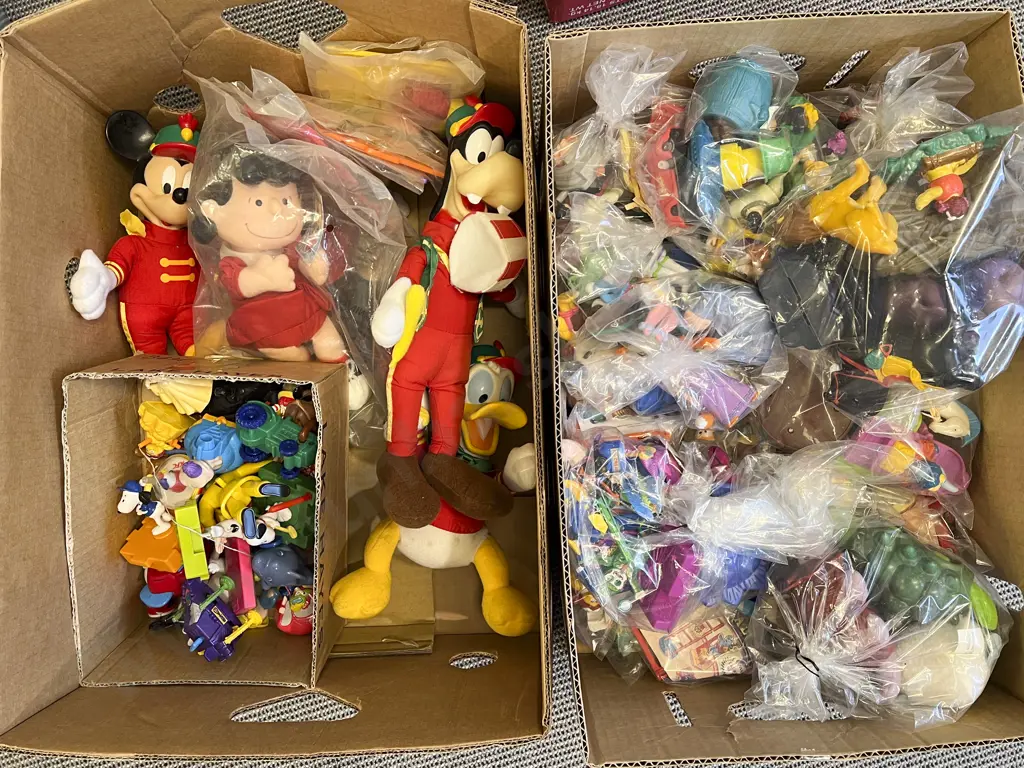Three Boxes of Assorted McDonalds Toys Image 1++