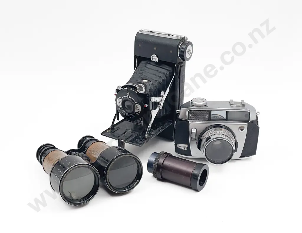 Two Vintage Cameras with Pair of Binoculars etc Image 1++