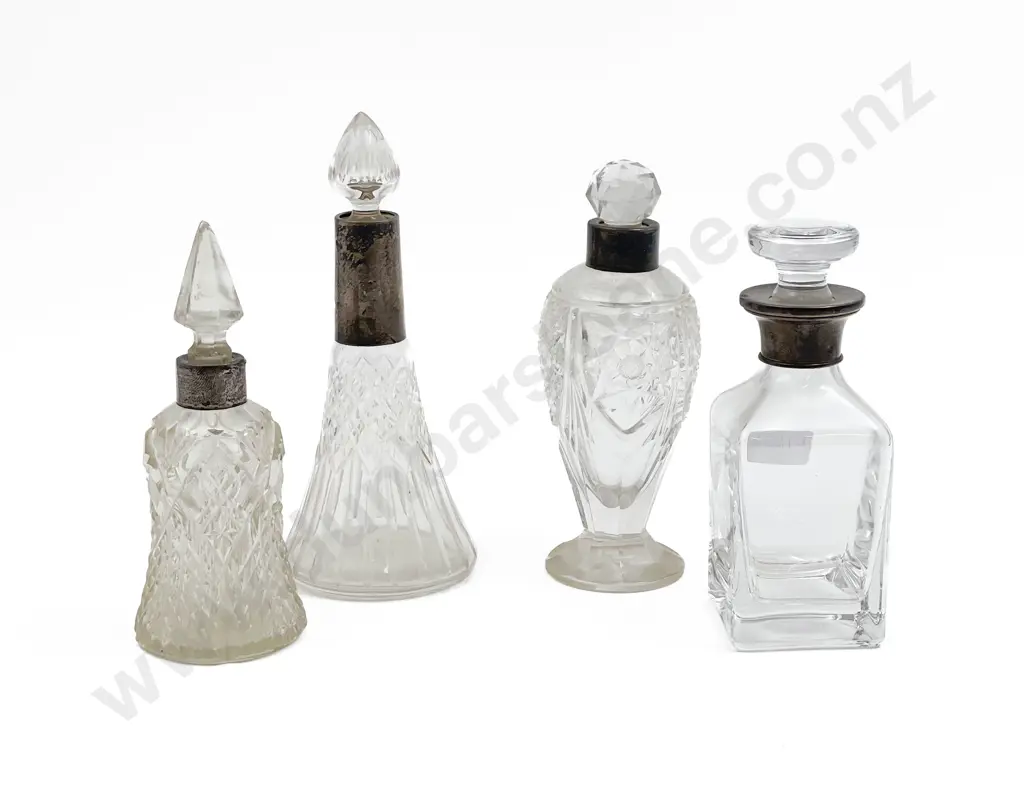 Four S/S Rimed Scent Bottles Image 1++