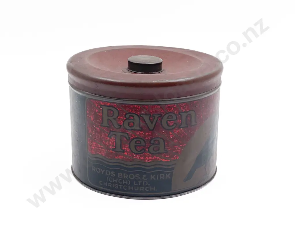Vintage NZ Raven Tea Tin Image 1++