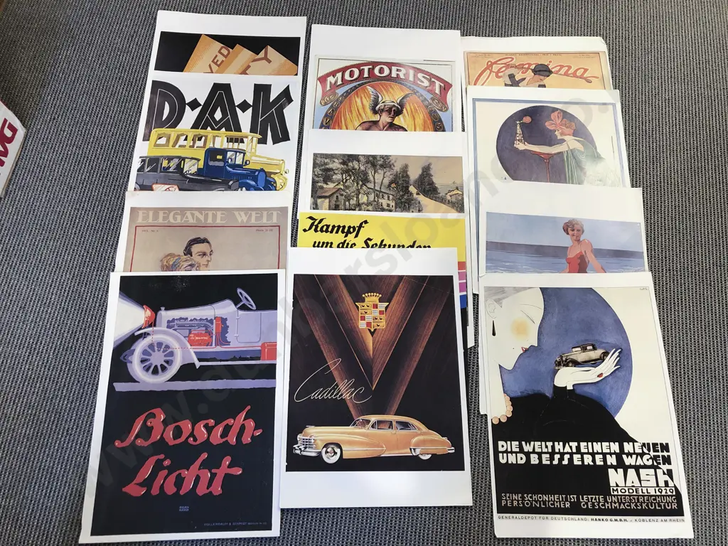 Two Ronald Woolf Photographic Prints Together with Folder of Assorted Loose Art Deco Poster Prints Image 1++