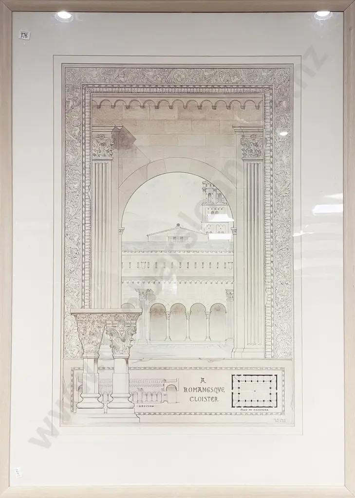 A Romanesque Cloister Architectural Study Image 1++