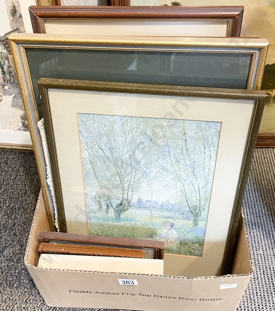 Box of Assorted Prints and Originals Image 1++