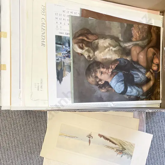 Quantity of Assorted Vintage Calendars and Loose Prints etc